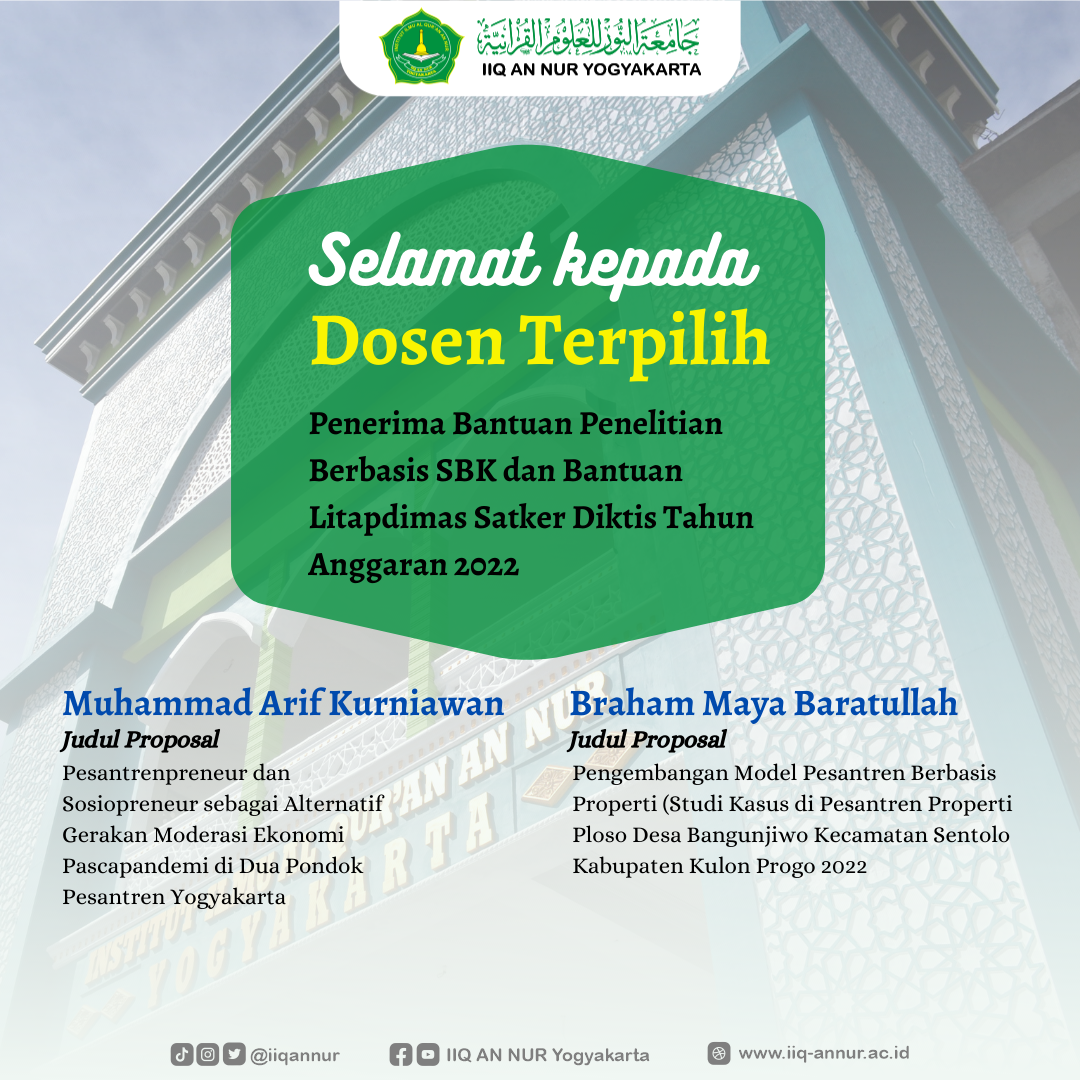 Dua Dosen IIQ An-Nur Lolos sebagai Penerima Bantuan Riset Litapdimas 2022