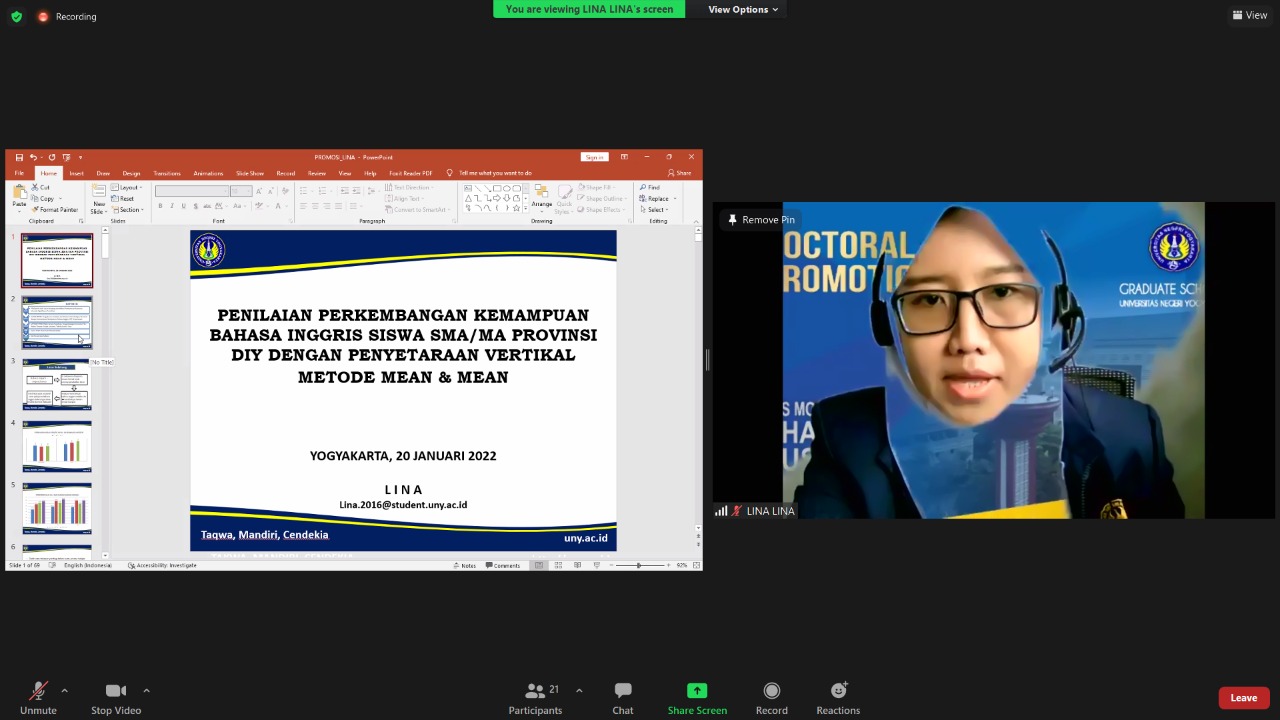 Lina Berhasil Meraih Gelar Doktor di Kampus Universitas Negeri Yogyakarta