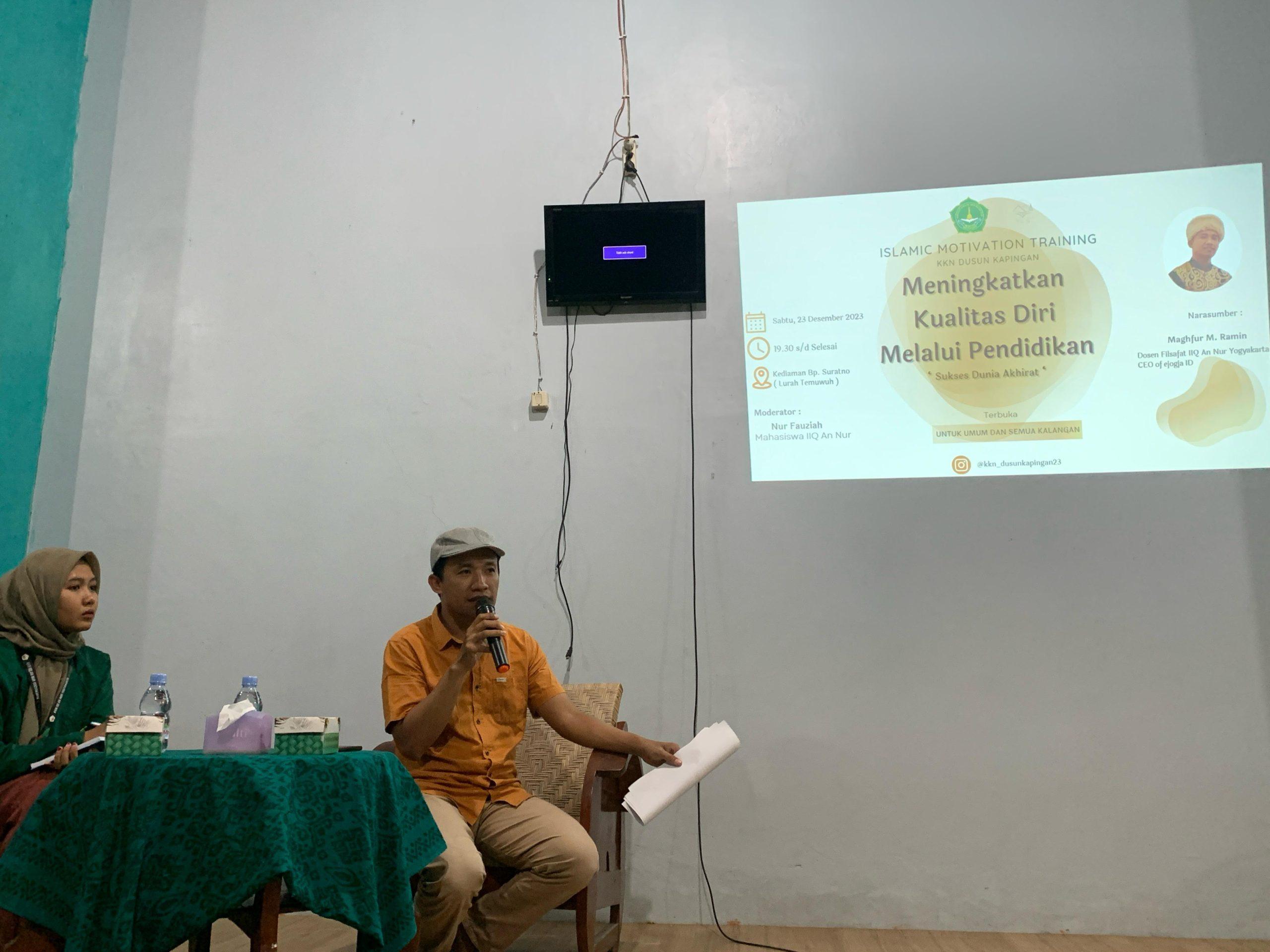 KKN Posko Kapingan Adakan Islamic Motivation Training, Maghfur MR: Pendidikan adalah Investasi Masa Depan